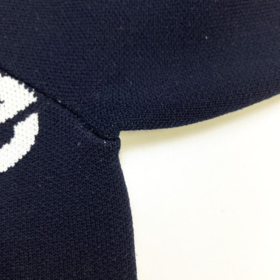 サイズ：L AND PER SE アンパスィ 2024年 ニットセーター ロゴ総柄 ネイビー系 [240101415852] ゴルフウェア レディース ストスト and per se AND PER SE アンパスィ 2024年 ニットセーター ロゴ