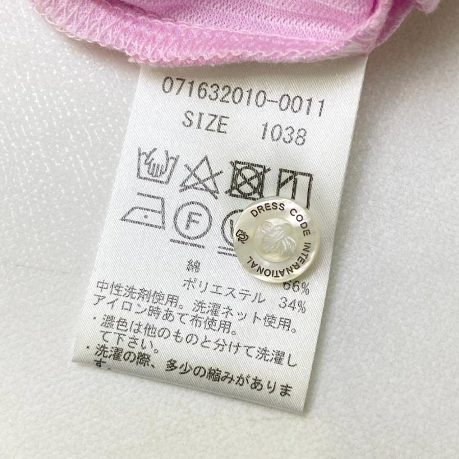 サイズ：38 ZOY ゾーイ 071632010 長袖ポロシャツ ストライプ ピンク系 [240101416511] ゴルフウェア レディース ストスト ZOY（ゾーイ） 【新品】ZOY 071632010 長袖ポロシャツ ストライプ