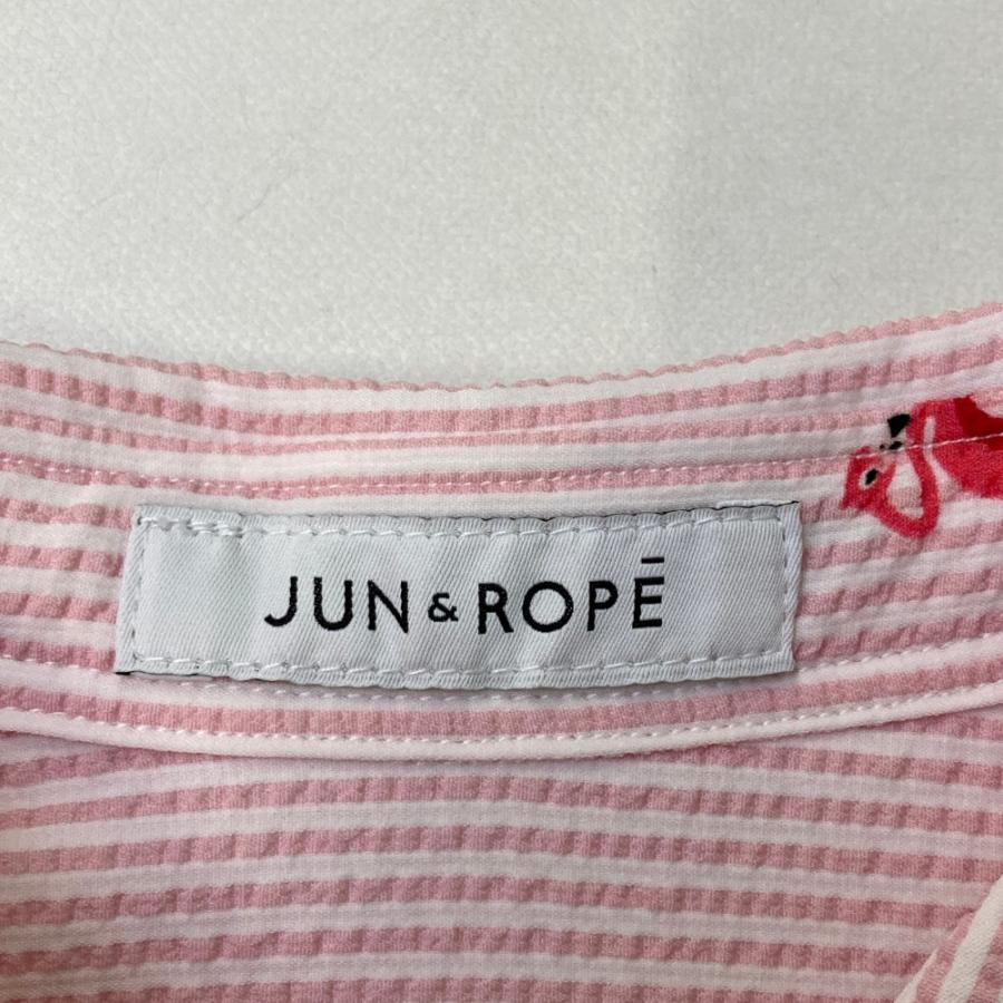 サイズ：S JUN&ROPE ジュン アンド ロペ ERM-30120 ノースリーブポロシャツ シアサッカー ストライプ ピンク系 [240101416582] ゴルフウェア レディース ストスト JUN&ROPE'（ジュンアンドロペ） 【新品】JUN&ROPE ジュン アンド ロペ
