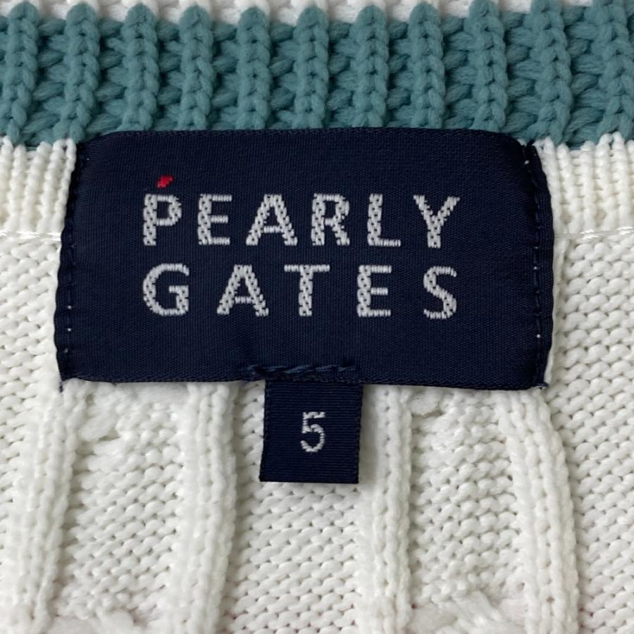 売りつくし　新品未使用　パーリーゲイツ　Vネックベスト　サイズ５ PEARLY GATES（パーリーゲイツ） Vネック ニットベスト ホワイト系 5