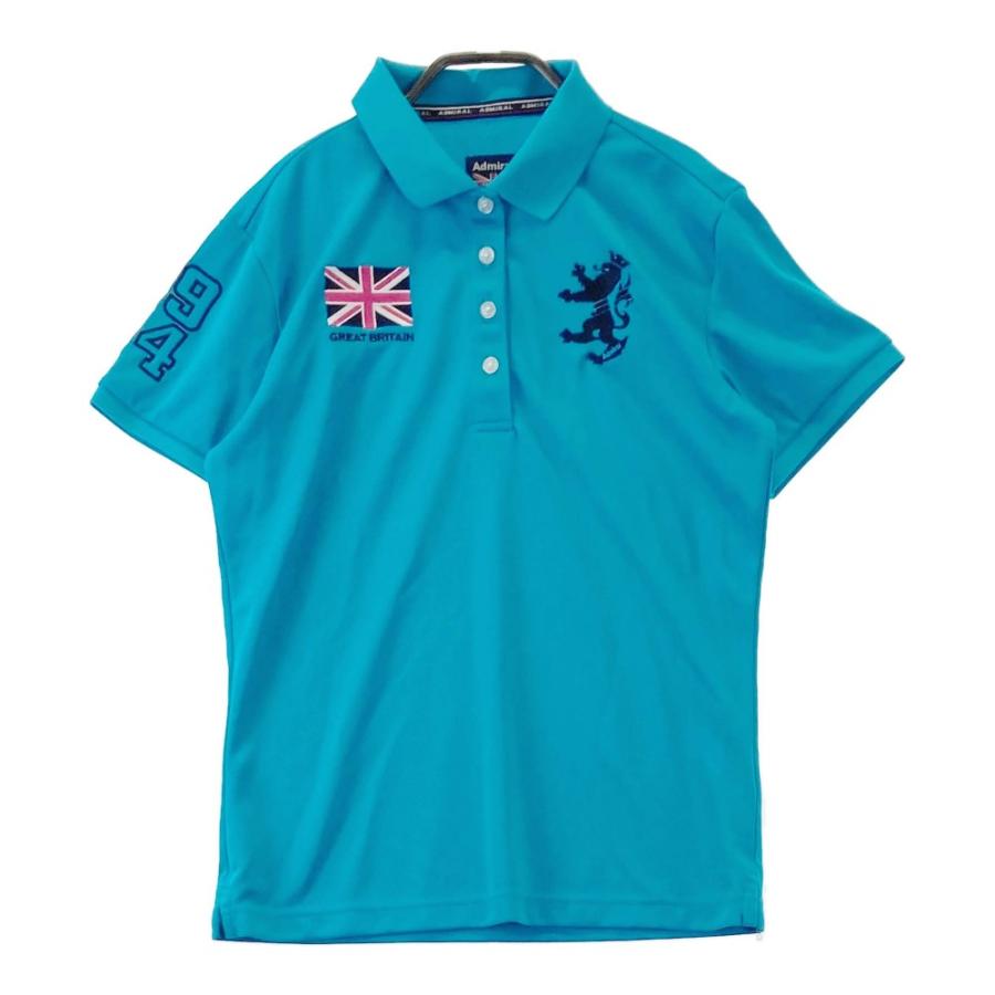 ADMIRAL アドミラル 半袖ポロシャツ 刺繍 ブルー系 L ゴルフ