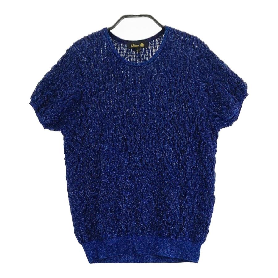 Drawerネイビーニット Drawer ドゥロワー カシミヤ カシミア シルク 絹