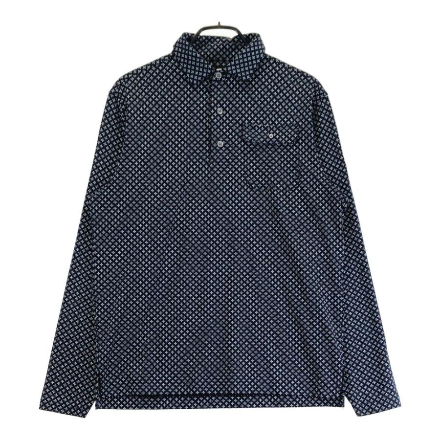 【新品未使用】FootJoy 長袖シャツ ネイビー 花柄 XL 新品　レディース FootJoy（フットジョイ） 長袖ポロシャツ 花柄 ブラック系 XL ゴルフ