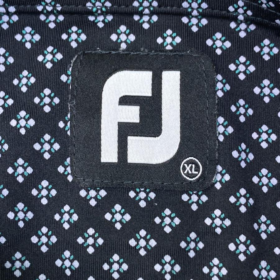 FootJoy（フットジョイ） 長袖ポロシャツ 花柄 ブラック系 XL ゴルフ