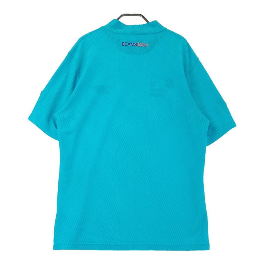 BEAMS GOLF ビームスゴルフ 半袖モックネックTシャツ メッシュ ブルー