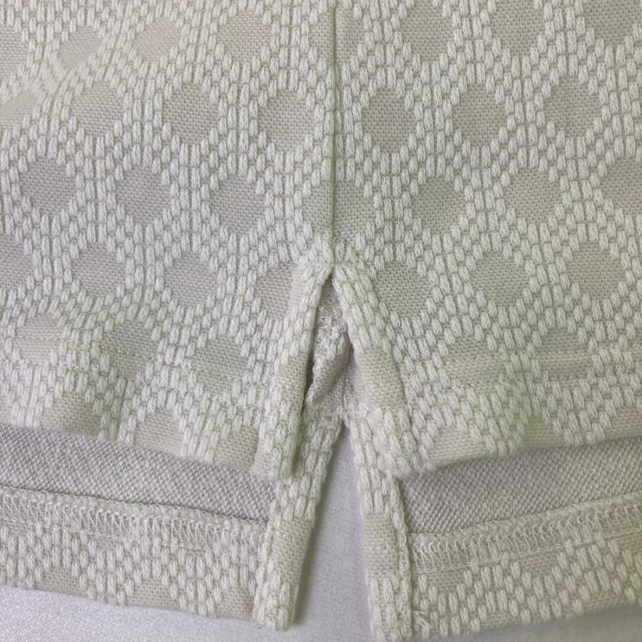 ☆美品☆セントアンドリュース　レディース長袖ポロシャツ ST ANDREWS セントアンドリュース 長袖ポロシャツ 総柄 ホワイト系 M