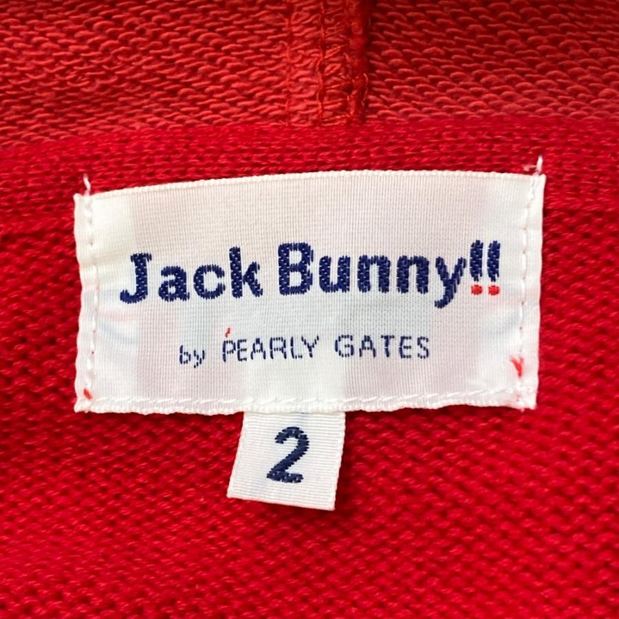 サイズ：2 JACK BUNNY ジャックバニー  スウェット切替 ニットジャケット パーカー  レッド系 [240101421216] ゴルフウェア レディース ストスト Jack Bunny!!（ジャックバニー） JACK BUNNY スウェット切替 ニット