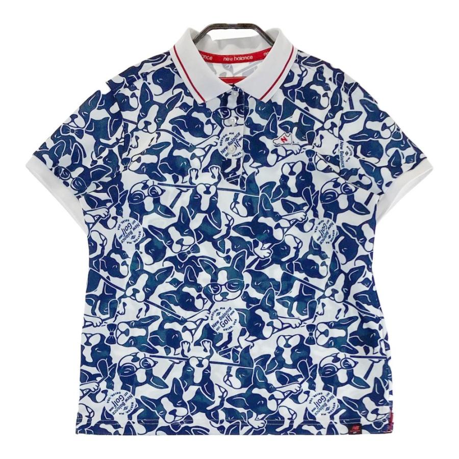 ニューバランスゴルフ ボストンテリア 総柄ポロシャツ 2 ネイビー NEW BALANCE GOLF ニューバランス 半袖ポロシャツ ボストンテリア 総柄