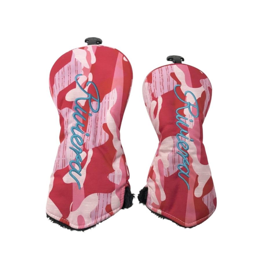 Riviera リビエラ ヘッドカバー 2点セット カモフラ柄 ピンク系 FW×1