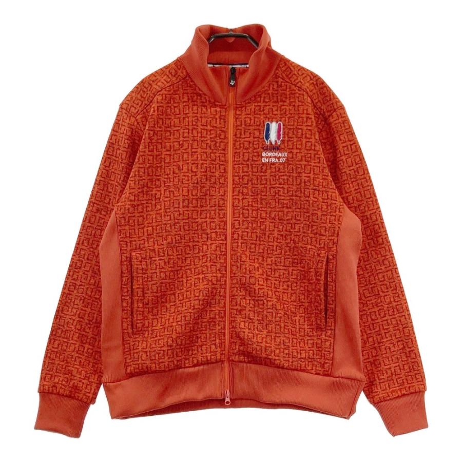 ラッセルノ/スニード/アウター/未着用タグ付き/ゴルフウェア/匿名配送/送料無料 CLUNK クランク 裏起毛 ニット ジップジャケット 総柄 オレンジ