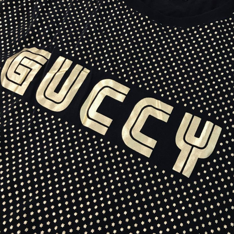 GUCCI チェーンパターン Tシャツ L GUCCI グッチ 493117 X3N19 半袖Tシャツ ブラック系 XL メンズ