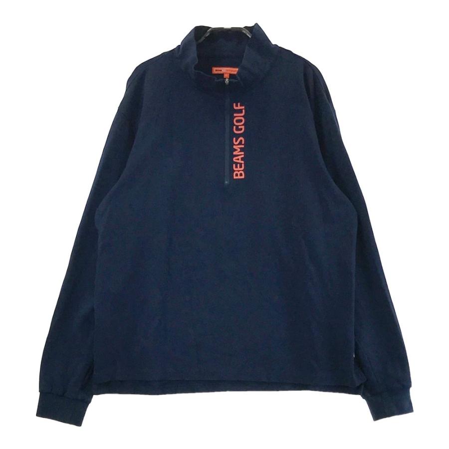 BEAMS GOLF ハーフジップシャツ L ネイビー BEAMS GOLF ビームスゴルフ ハーフジップ 長袖Tシャツ ネイビー系 XL