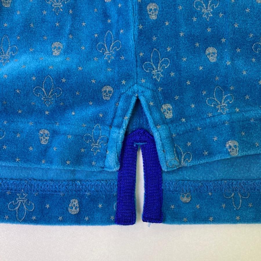 サイズ：L MARK&amp;LONA マークアンドロナ  ベロア 半袖ポロシャツ 総柄 ブルー系 [240101422262] ゴルフウェア メンズ ストスト MARK&LONA マークアンドロナ ベロア 半袖ポロシャツ 総柄 ブルー