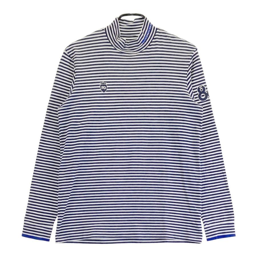PEARLY GATES パーリーゲイツ モックネック 長袖Tシャツ ボーダー柄