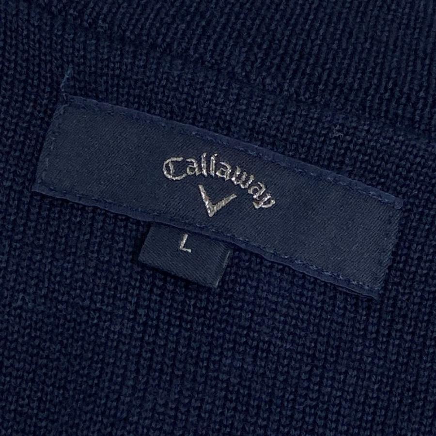 サイズ：L CALLAWAY キャロウェイ  ニットベスト 総柄 ネイビー系 [240101422492] ゴルフウェア メンズ ストスト CALLAWAY キャロウェイ ニットベスト 総柄 ネイビー系 L ゴルフ