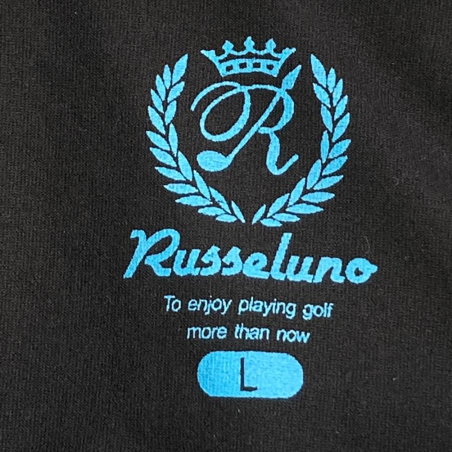 RUSSELUNO ラッセルノ 半袖ポロシャツ スカル柄 ブラック系 L RUSSELUNO ラッセルノ 半袖ポロシャツ スカル柄 ブラック系 L