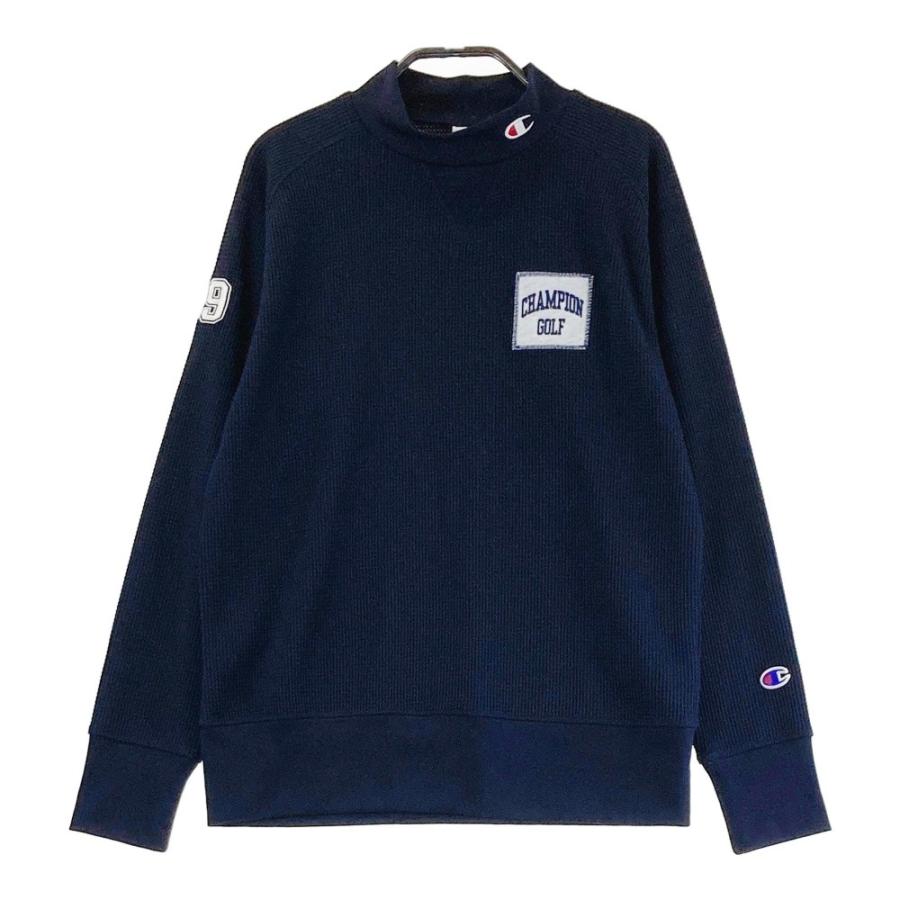処分セール！新品チャンピオンゴルフ　長袖　モックネックシャツ　Mサイズ　ネイビー CHAMPION GOLF チャンピオンゴルフ 2024年モデル モックネック 長袖 T