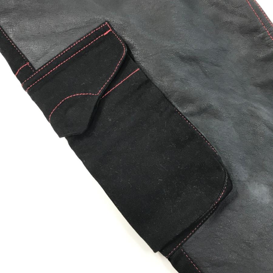 マックスフリッツ Motorimoda ハーフレザーパンツ ブラック系 48 MAX FRITZ マックスフリッツ Motorimoda ハーフレザーパンツ