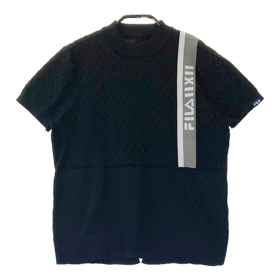 FILA GOLF フィラゴルフ 半袖ニットセーター ブラック系 L