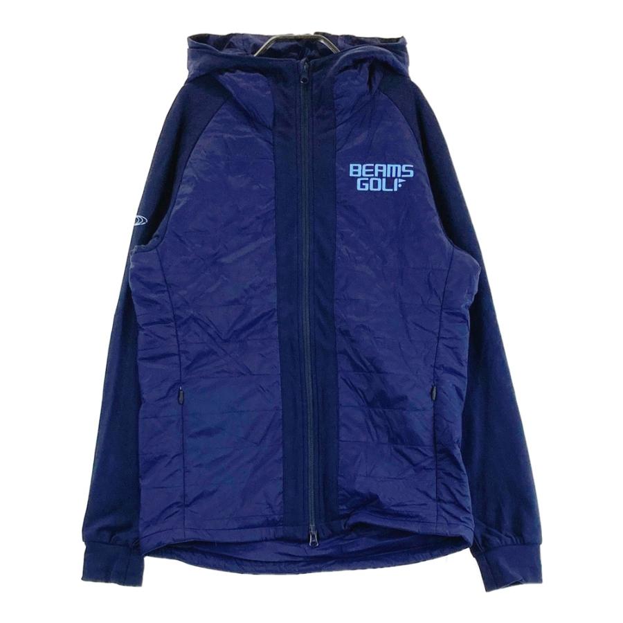 BEAMS GOLF ビームスゴルフ 中綿ジャケット ネイビー L BEAMS GOLF ビームスゴルフ フード付 中綿切替 ジップジャケット