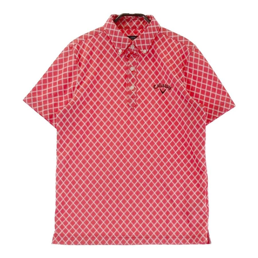 CALLAWAY キャロウェイ 半袖ポロシャツ ギンガムチェック柄 ピンク系 M