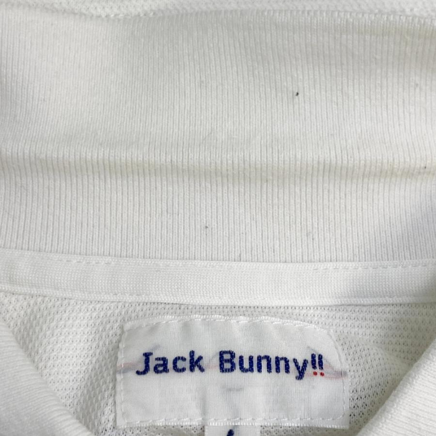 新品　ジャックバニー　ポロシャツ　半袖　ホワイト　フロントロゴ　サイズ4 ○ジャックバニー○ポロシャツ 4 白 ゴルフ ホワイト ロゴ刺繍