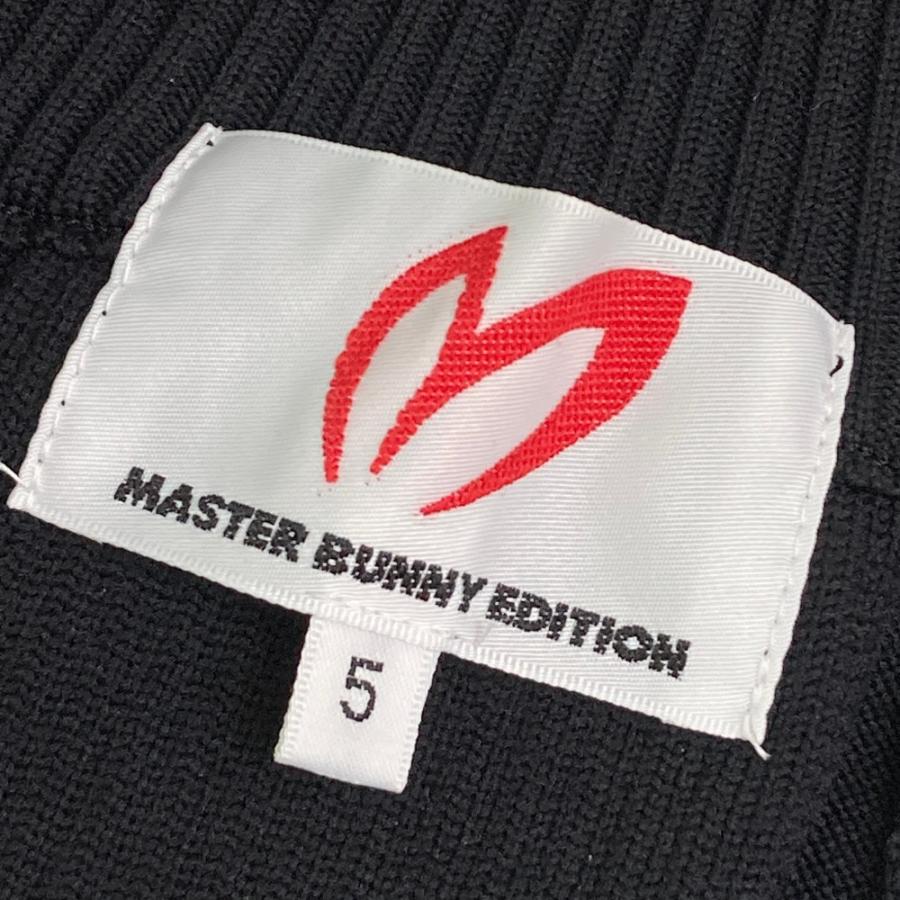 サイズ：5 MASTER BUNNY EDITION マスターバニーエディション  サイドロゴ ニット ジップジャケット  ブラック系 [240101424878] ゴルフウェア メンズ ストスト MASTER BUNNY EDITION マスターバニーエディション サイドロゴ