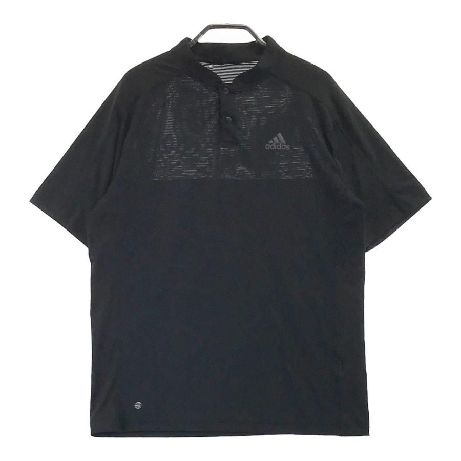 n*u様 【タイムセール】アディダスゴルフ　セットアップ ADIDAS GOLF アディダスゴルフ HA6159 ボタン 半袖Tシャツ ブラック系