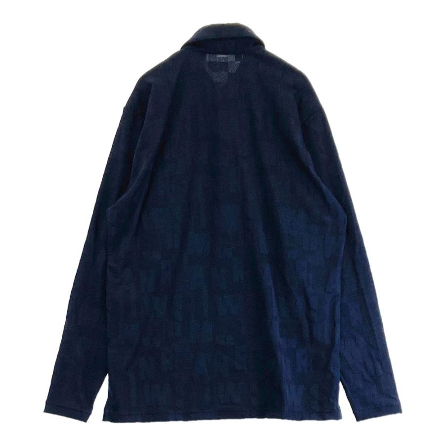 サイズ：L MUNSING WEAR マンシングウェア 2023年モデル 長袖ポロシャツ 総柄 ネイビー系 [240101425936] ゴルフウェア メンズ ストスト 新品】MUNSING WEAR マンシングウェア 2023年モデル 長袖