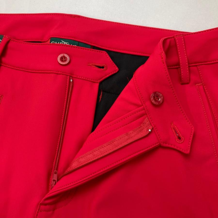 新品】CHERVO シェルボ ナイロンストレッチパンツ レッド系 50 ゴルフ
