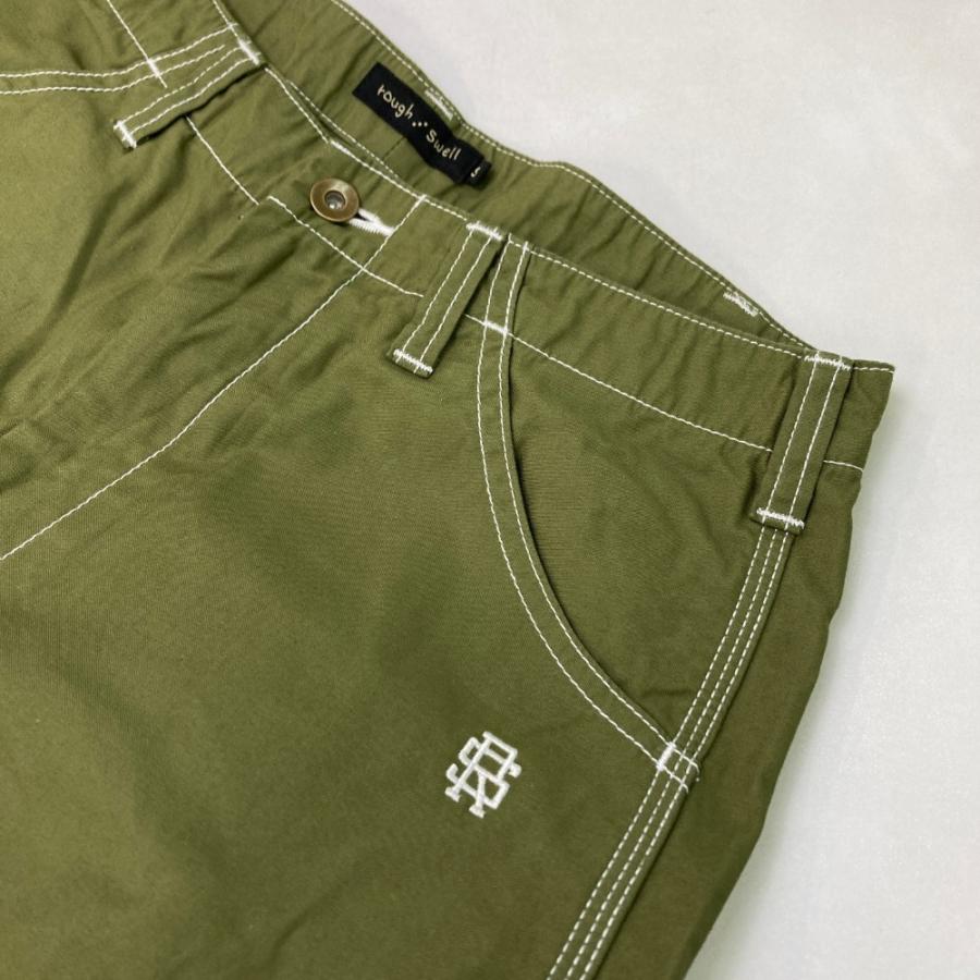 サイズ：S ROUGH&SWELL ラフアンドスウェル 2023年モデル ロングパンツ ロゴ刺繍  カーキ系 [240101426282] ゴルフウェア メンズ ストスト ROUGH&SWELL ラフアンドスウェル 2023年モデル ロングパンツ
