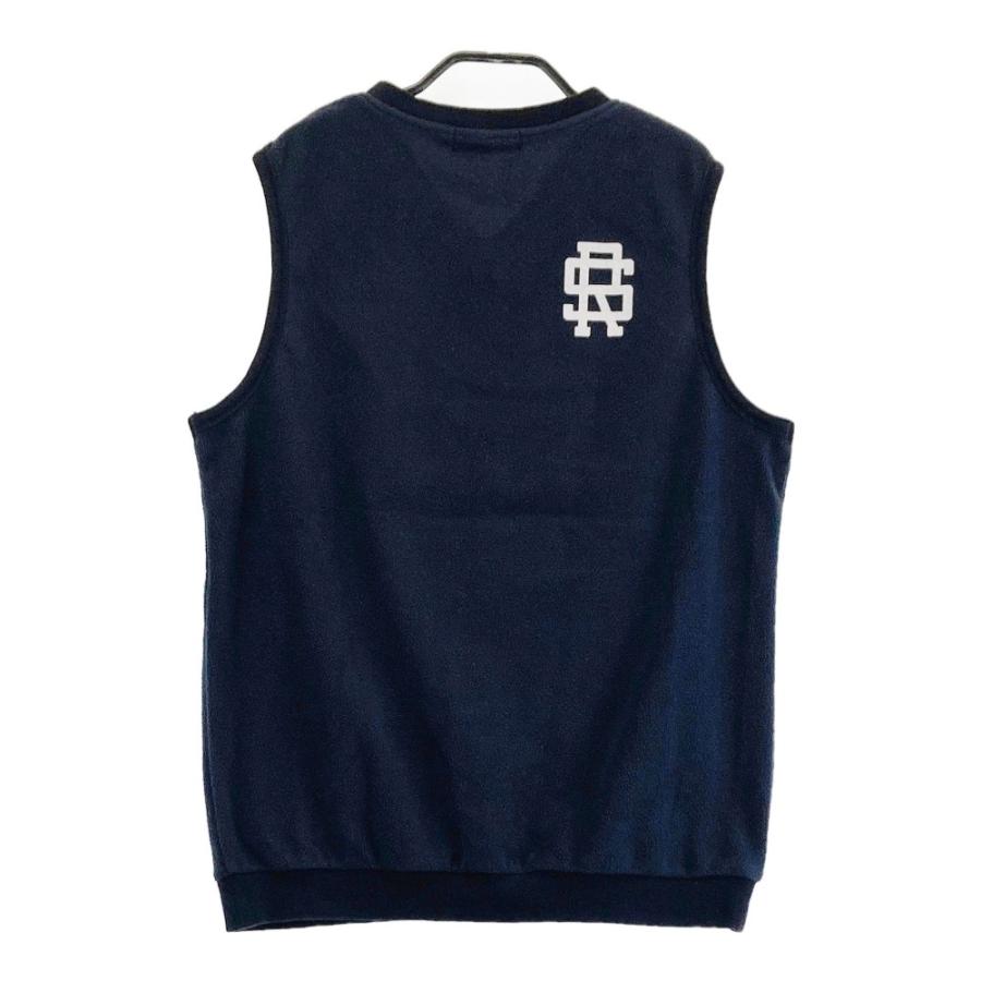 サイズ：S ROUGH&SWELL ラフアンドスウェル  起毛ベスト ワッペン  ネイビー系 [240101426292] ゴルフウェア メンズ ストスト ROUGH&SWELL ラフアンドスウェル 起毛ベスト ワッペン ネイビー