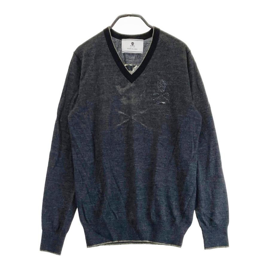 新品❤️MARK&LONA グレー クルーネックセーター MARK&LONA マークアンドロナ Vネック ウール混 ニットセーター グレー