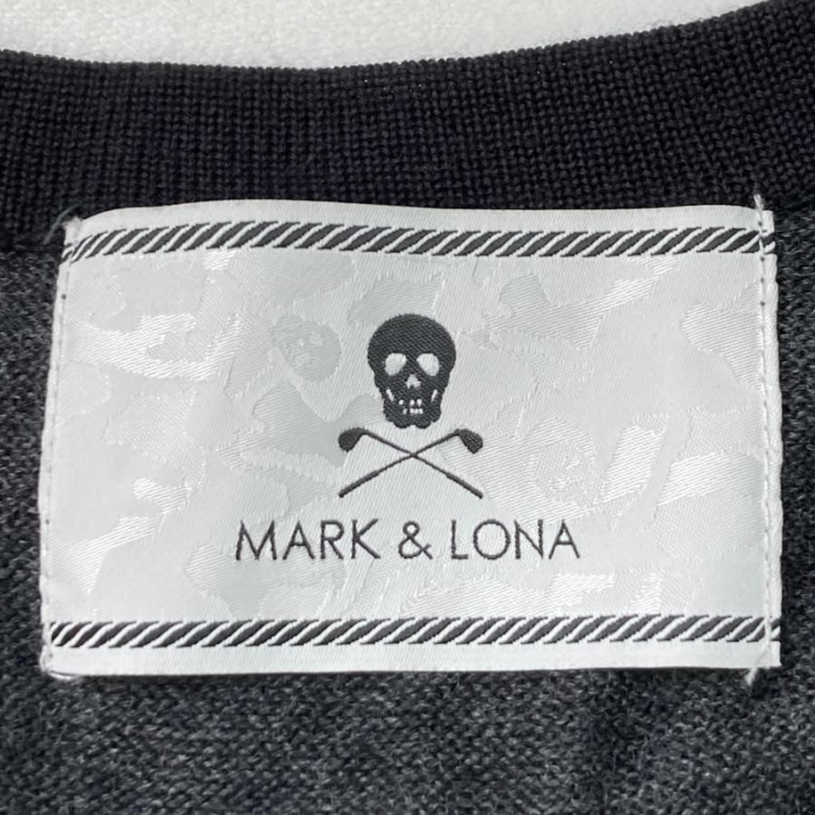 MARK&LONA マークアンドロナ Vネック ウール混 ニットセーター グレー