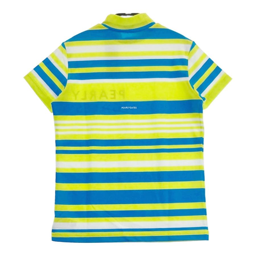 サイズ：1 PEARLY GATES パーリーゲイツ 2024年モデル モックネック 半袖Tシャツ ボーダー柄 イエロー系 [240101426630] ゴルフウェア レディース ストスト 新品】PEARLY GATES パーリーゲイツ 2024年モデル モックネック