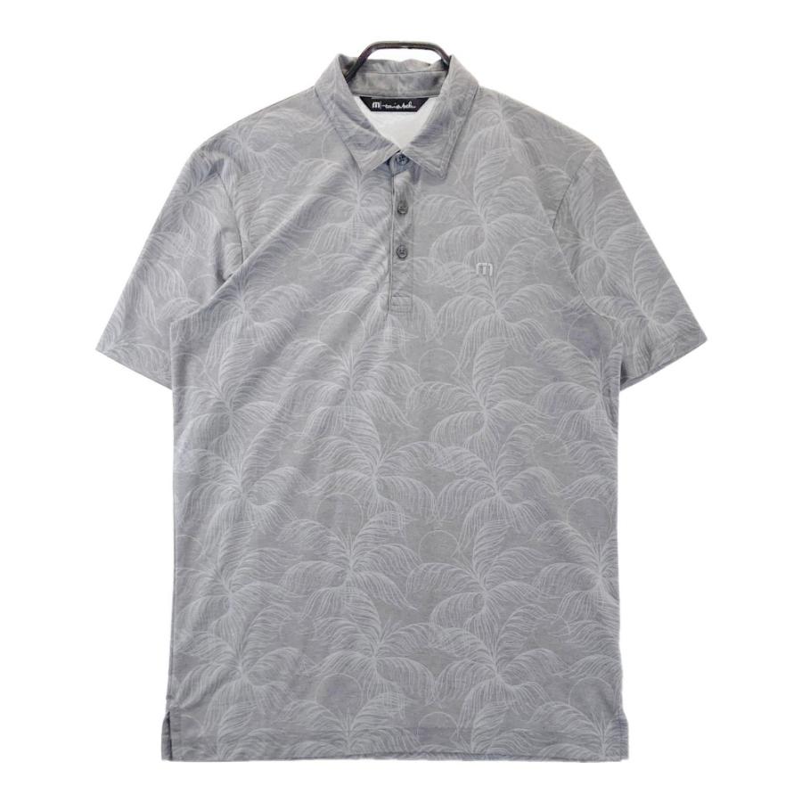 サイズ：L TRAVIS MATHEW トラビスマシュー  半袖ポロシャツ 総柄 グレー系 [240101426722] ゴルフウェア メンズ ストスト 美品】TRAVIS MATHEW トラビスマシュー 半袖ポロシャツ 総柄