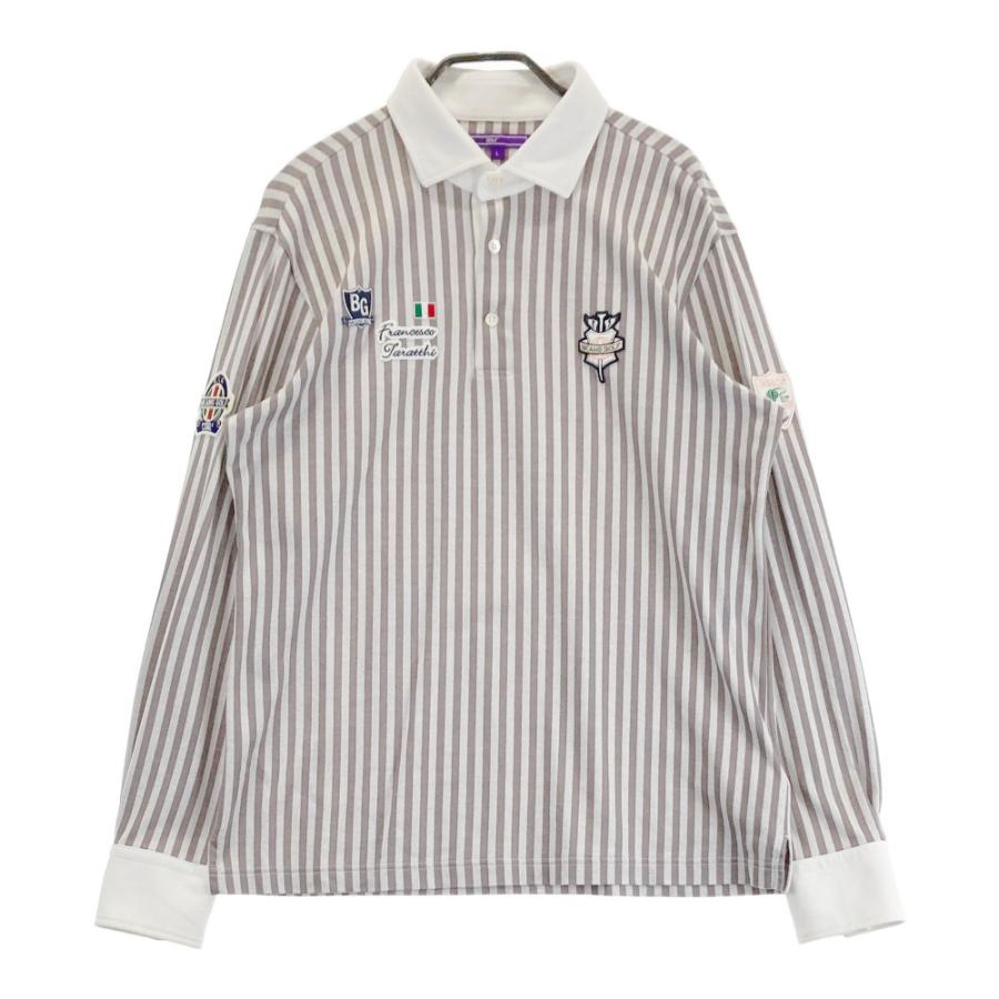 サイズ：L BEAMS GOLF ビームスゴルフ  長袖ポロシャツ  グレー系 [240101466246] ゴルフウェア メンズ ストスト サイズ：L BEAMS GOLF ビームスゴルフ 長袖ポロシャツ グレー系