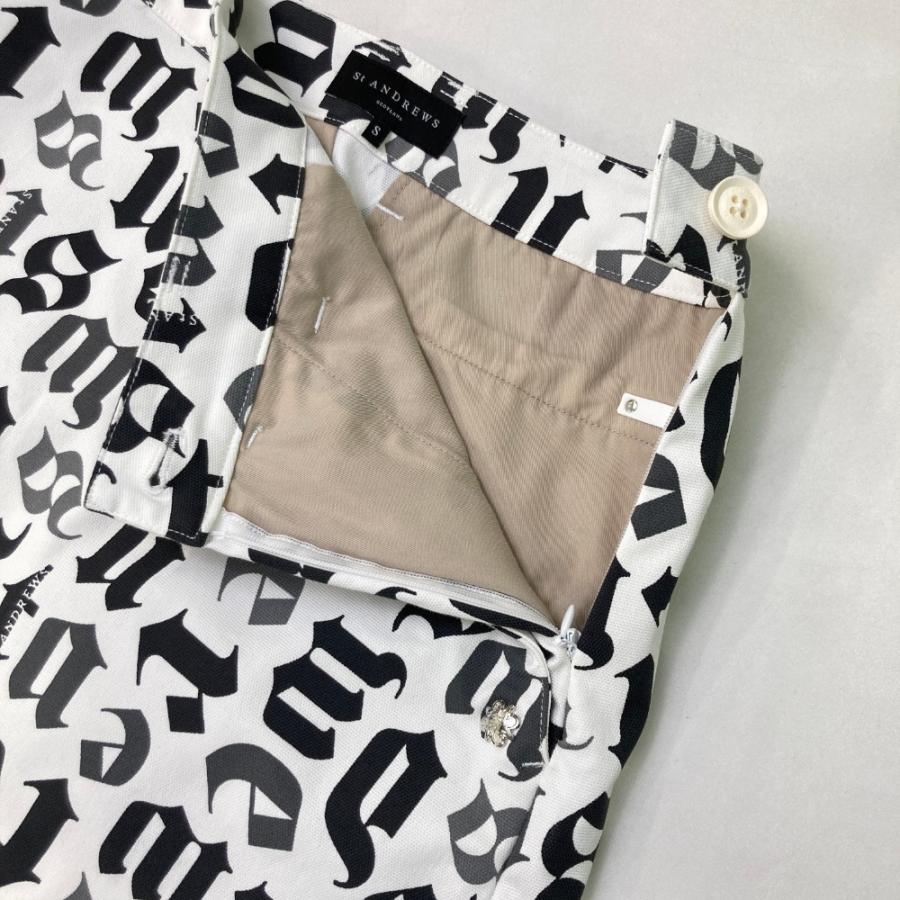 新品　セントアンドリュース　中綿スカート　ホワイト　ストレッチ　ゴルフ　S ST ANDREWS セントアンドリュース ストレッチスカート 総柄