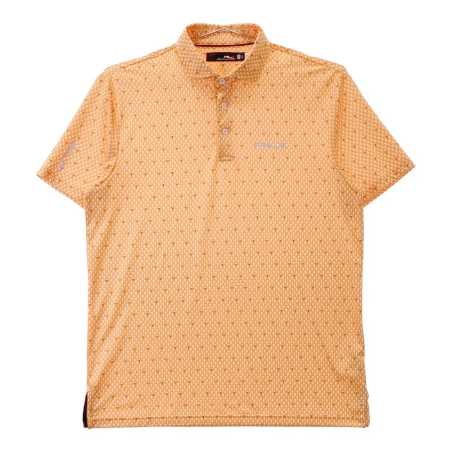 RLX ラルフローレン 半袖ポロシャツ 総柄 オレンジ系 L ゴルフウェア