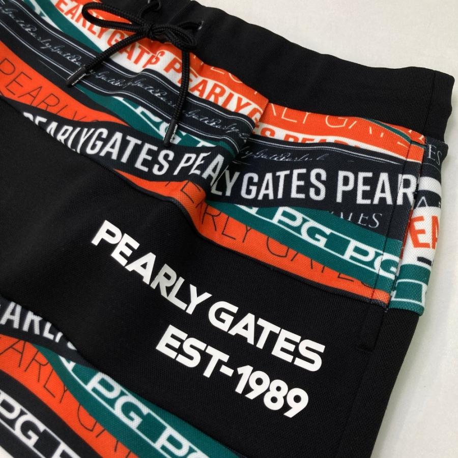 サイズ：2 PEARLY GATES パーリーゲイツ 2024年モデル ストレッチスカート ロゴ総柄 オレンジ系 [240101427836] ゴルフウェア レディース ストスト PEARLY GATES（パーリーゲイツ） 2024年モデル ストレッチスカート