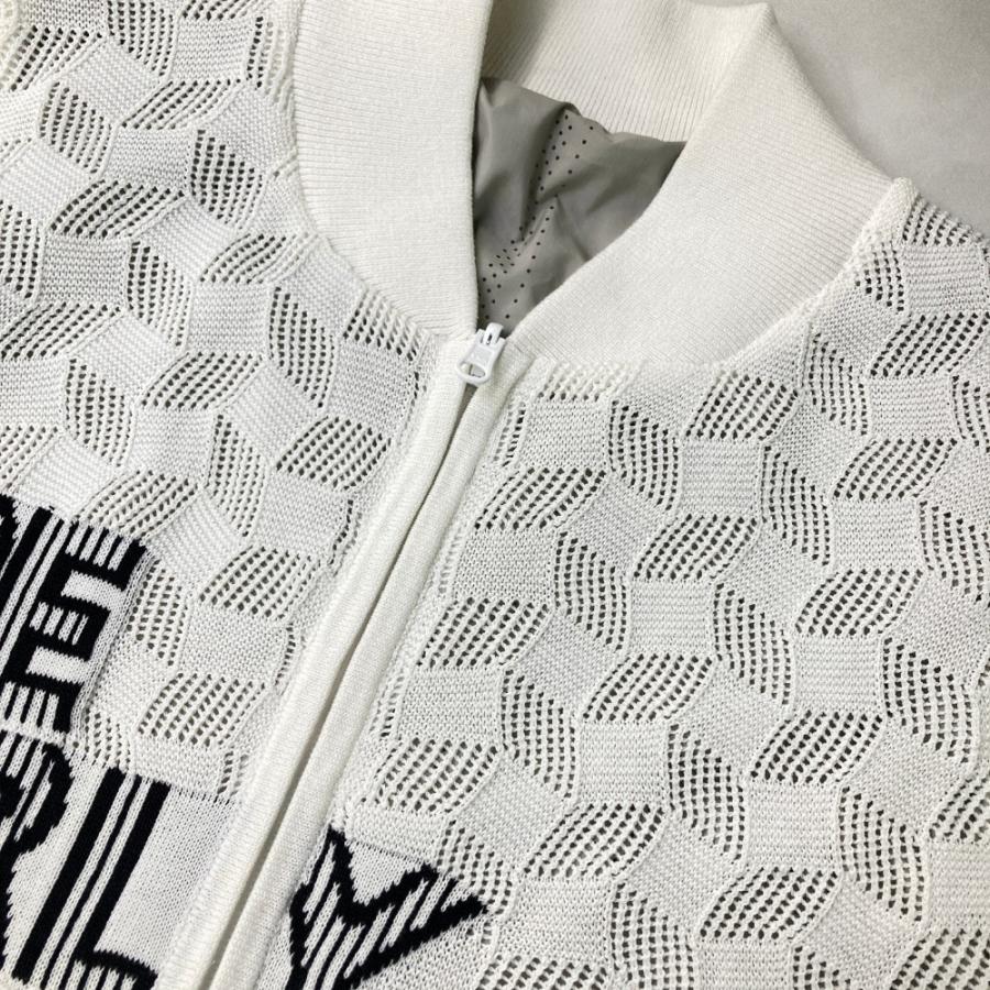 サイズ：6 PEARLY GATES パーリーゲイツ 2024年 リバーシブル ニット ジップベスト 総柄 ホワイト系 [240101427921] ゴルフウェア メンズ ストスト PEARLY GATES パーリーゲイツ 2024年 リバーシブル ニット