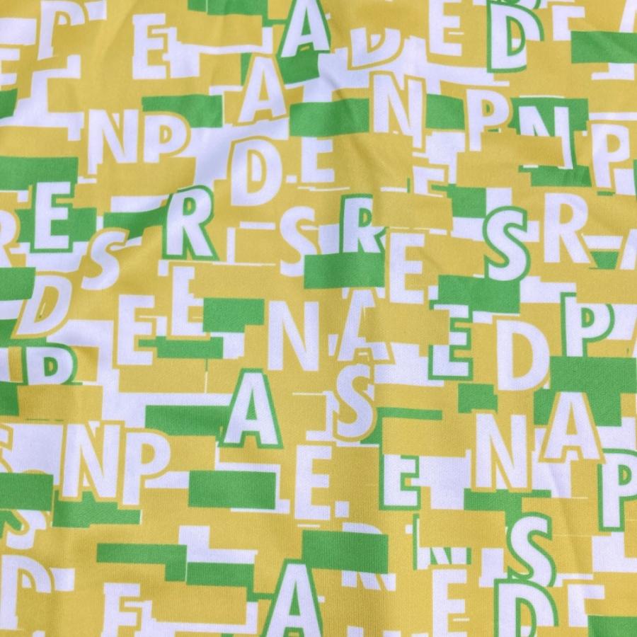 and per se（アンパスィ） ボタンダウン 半袖ポロシャツ 総柄 イエロー