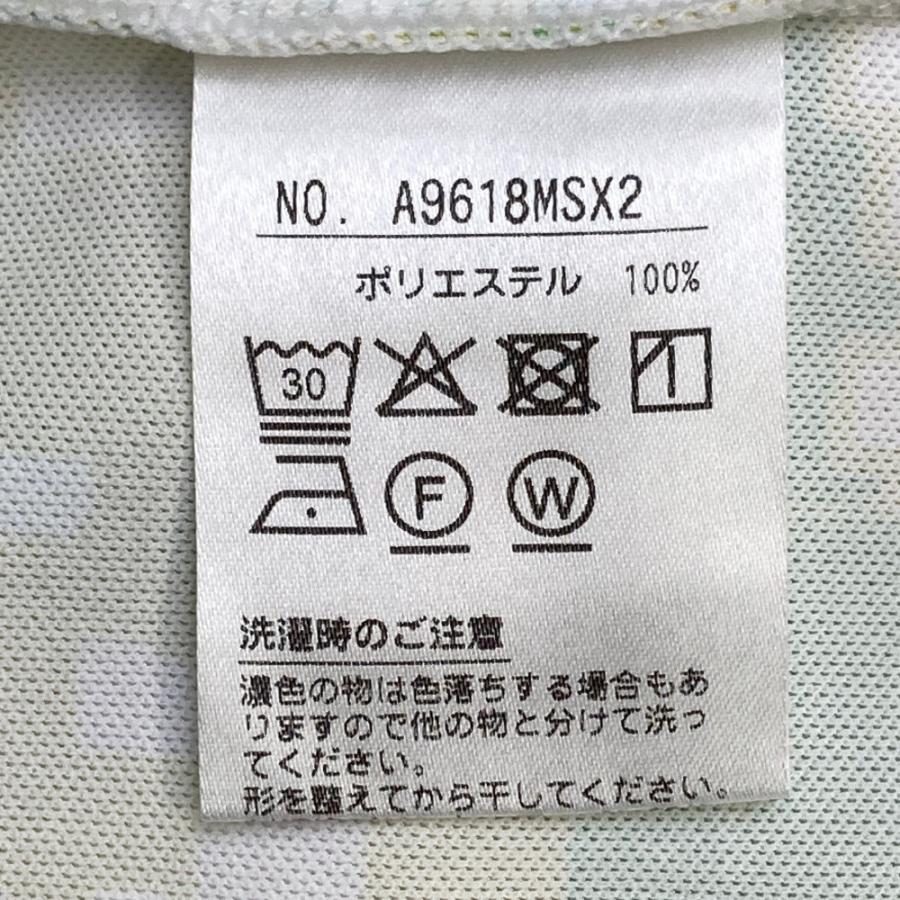 and per se（アンパスィ） ボタンダウン 半袖ポロシャツ 総柄 イエロー