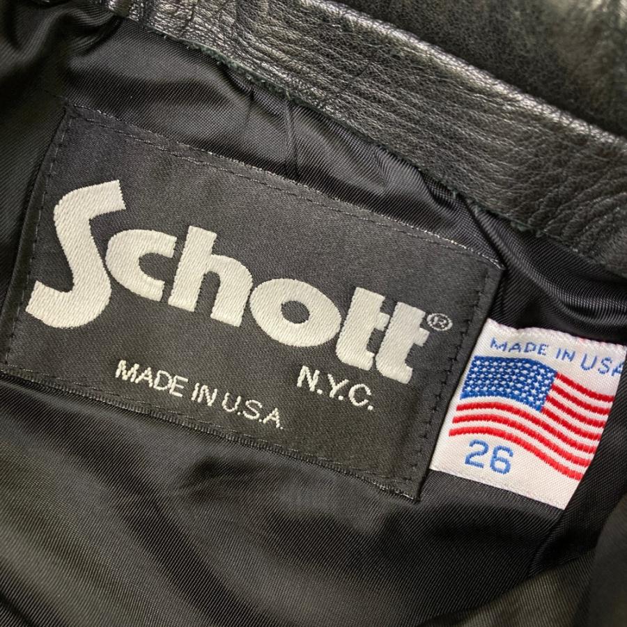 SCHOTT ショット レザーパンツ ブラック系 26 メンズ : ブランド古着