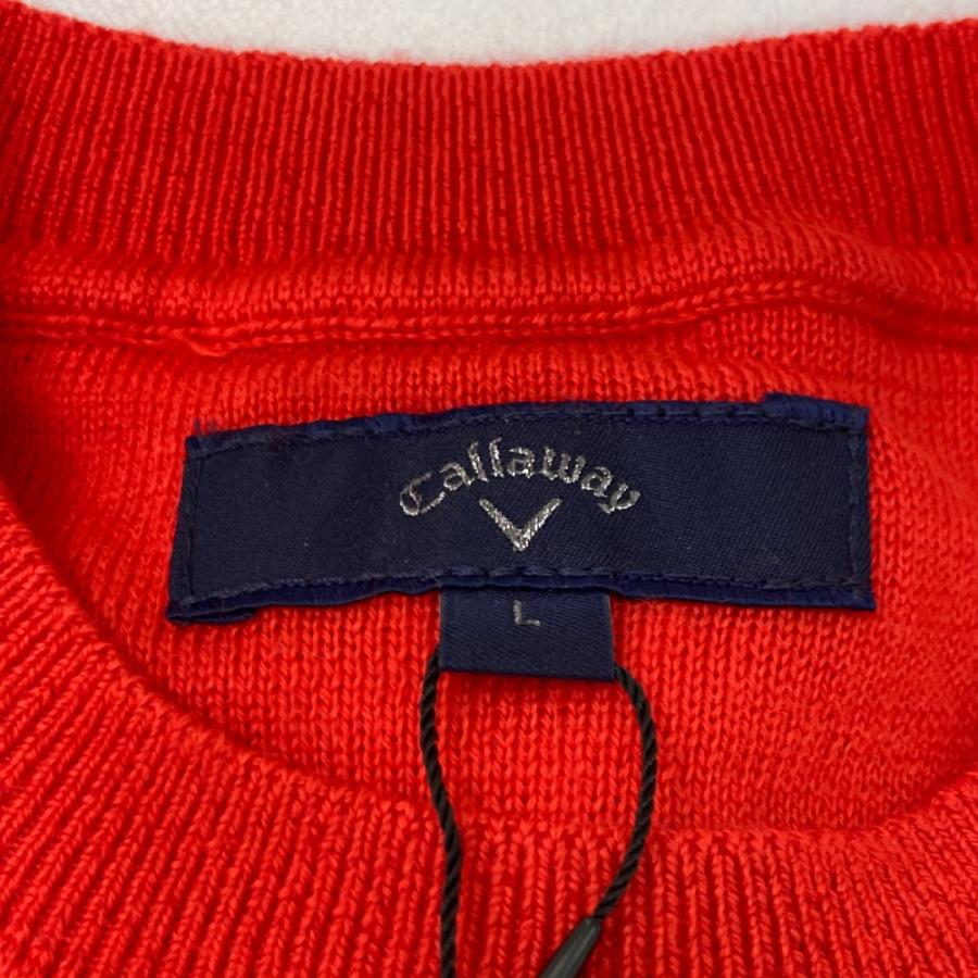 美品】CALLAWAY キャロウェイ クルーネック ニットセーター レッド系 L
