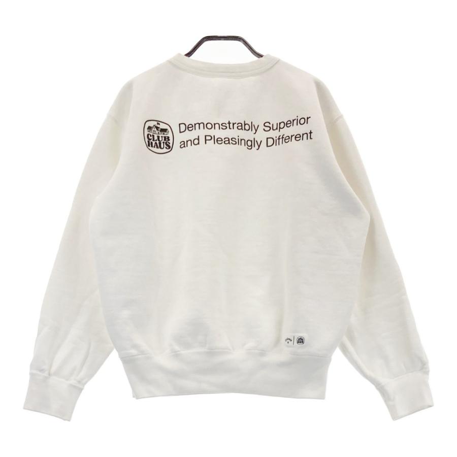 サイズ：M CALLAWAY キャロウェイ ×CLUB HAUS 2024年モデル 裏起毛 スウェットトレーナー  ホワイト系 [240101429592] ゴルフウェア メンズ ストスト CALLAWAY キャロウェイ ×CLUB HAUS 2024年モデル 裏起毛