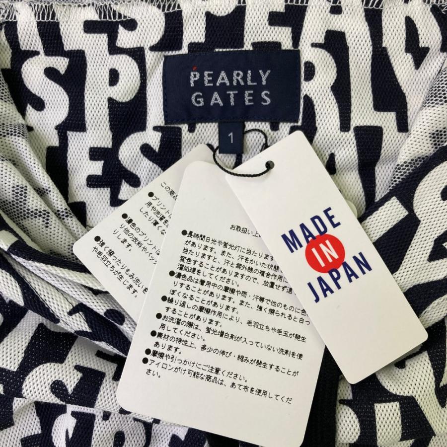 サイズ：1 PEARLY GATES パーリーゲイツ  フード付 長袖Tシャツ パーカー 総柄 ホワイト系 [240101431391] ゴルフウェア レディース ストスト 美品】PEARLY GATES パーリーゲイツ フード付 長袖Tシャツ