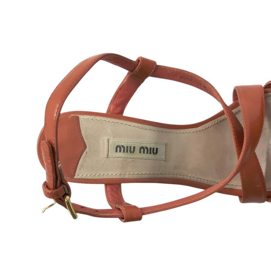 miu miu サンダル 36 MIU ミュウミュウ サンダル オレンジ系 36 レディース : ブランド古着