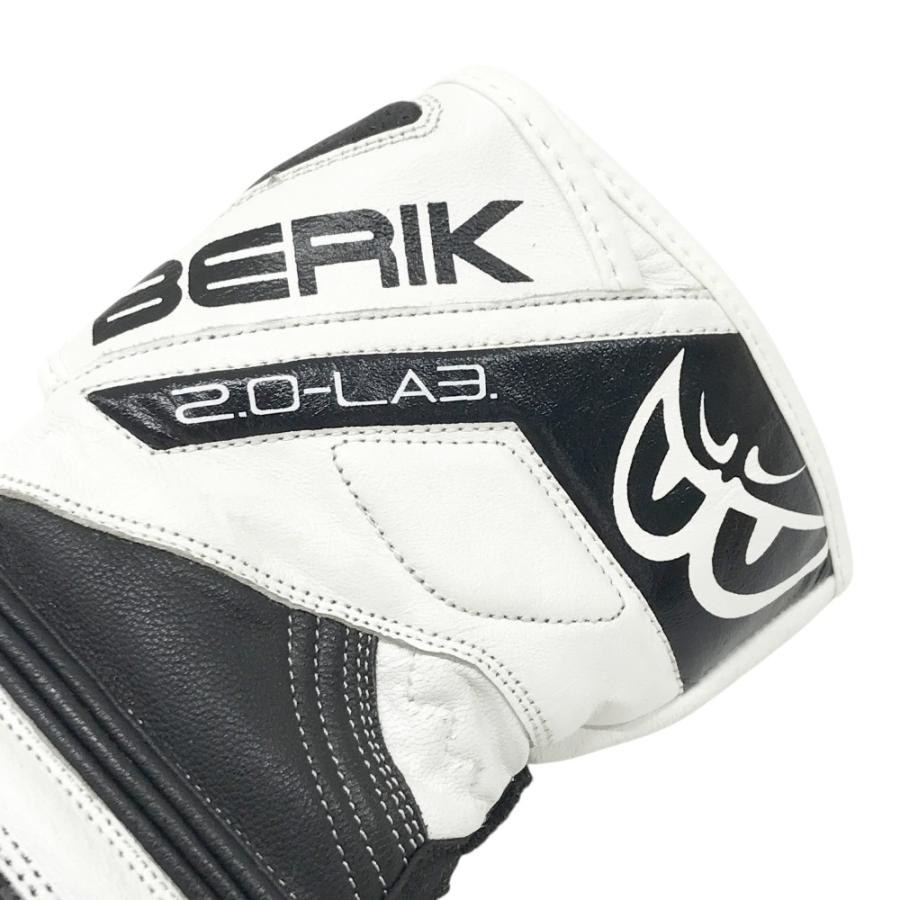 BERIK レーシンググローブ Lサイズ BERIK ベリック レザー レーシンググローブ ホワイト系 L バイクウェア