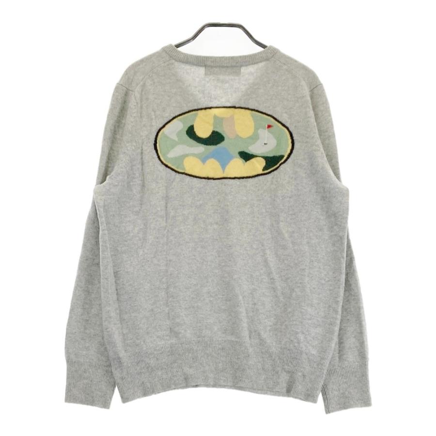 サイズ：L MARK&LONA マークアンドロナ ×BATMAN Vネックニットセーター カシミヤ  グレー系 [240101432591] ゴルフウェア メンズ ストスト MARK&LONA マークアンドロナ ×BATMAN Vネックニットセーター